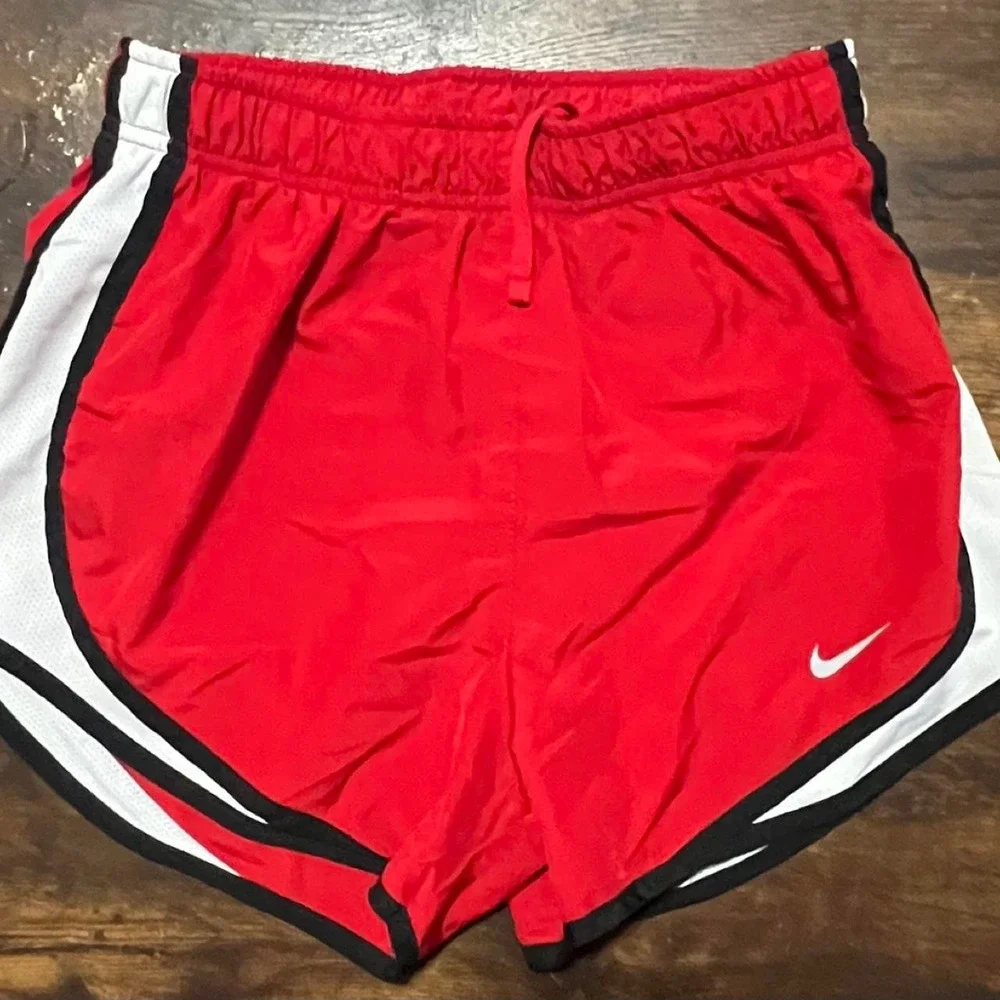 Nike red shorts with white/black side panels, size XS 427.5